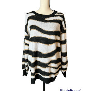 New Adyson Parker Long Sweater in Zebra Print Size Large